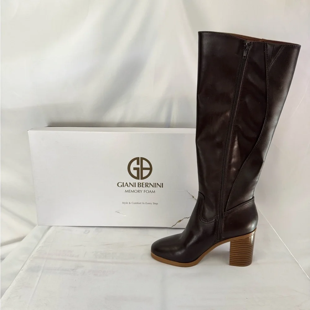 Giani Bernini Black Heeled Boots Elegant Streamlined Silhouette - Picture 5 of 6